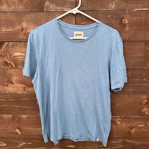 Pact Blue Short Sleeve T Shirt Size Large